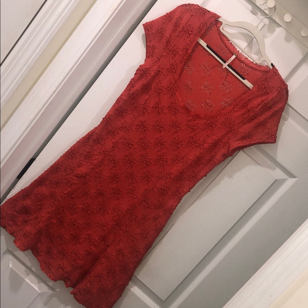 Free People Coral Mini Dress